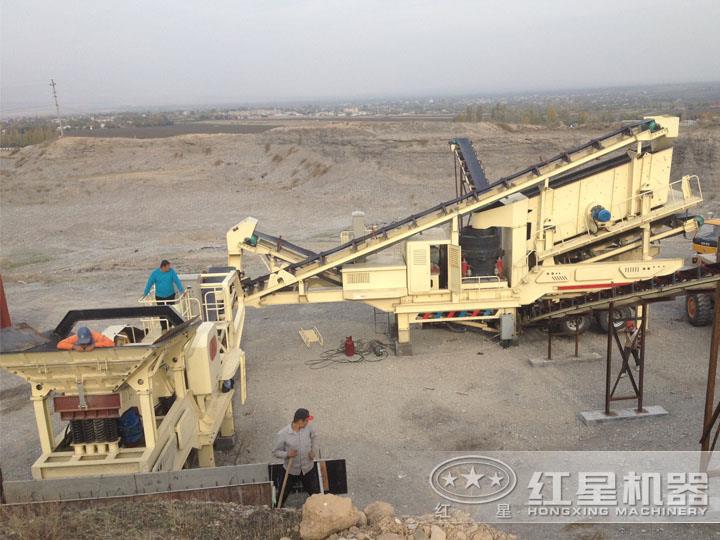 時產200方全自動碎石機生產現場，出料均勻，粒形好看
