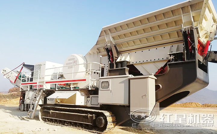 紅星履帶移動建筑垃圾破碎機價格便宜，性價比高