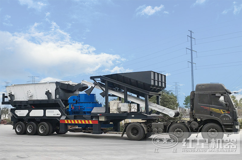 輪胎式移動(dòng)車載打砂機(jī)，車頭拉著走，輕松上路安裝便捷