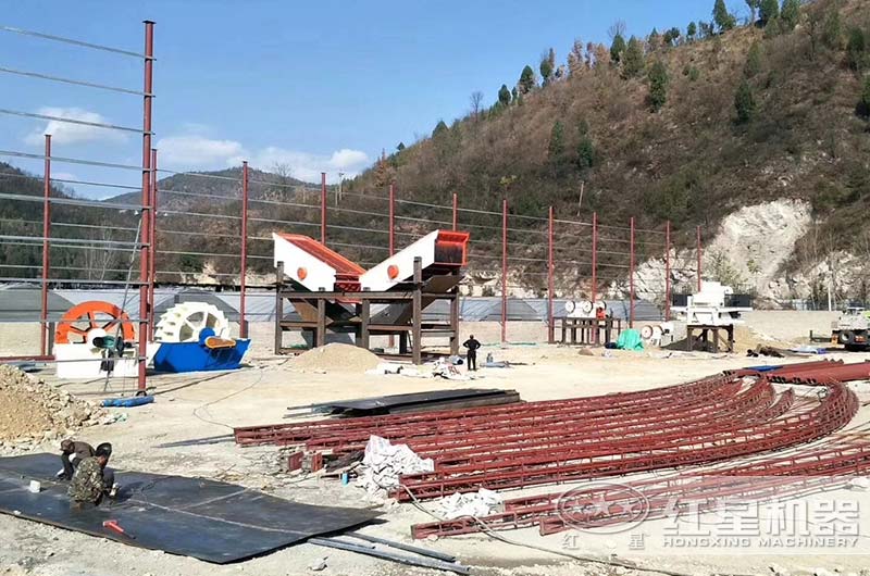 安徽客戶(hù)石子破碎洗沙廠(chǎng)正在建設(shè)中
